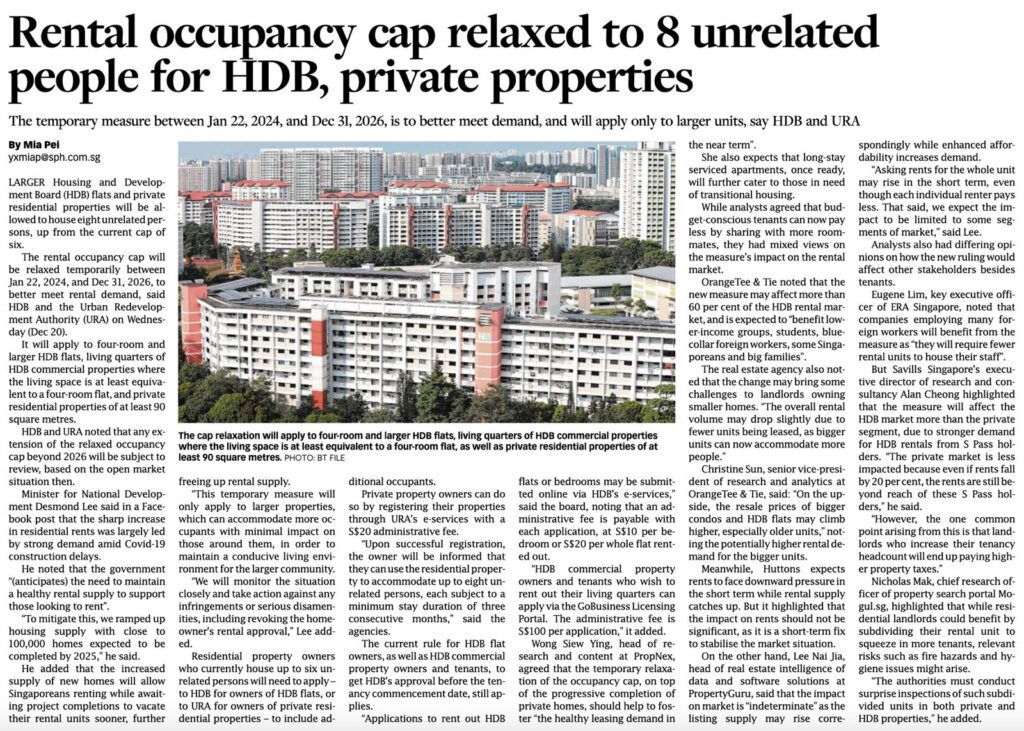 property market newspaper article on rental occupancy