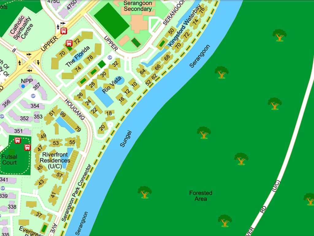 Rio Vista forested area map