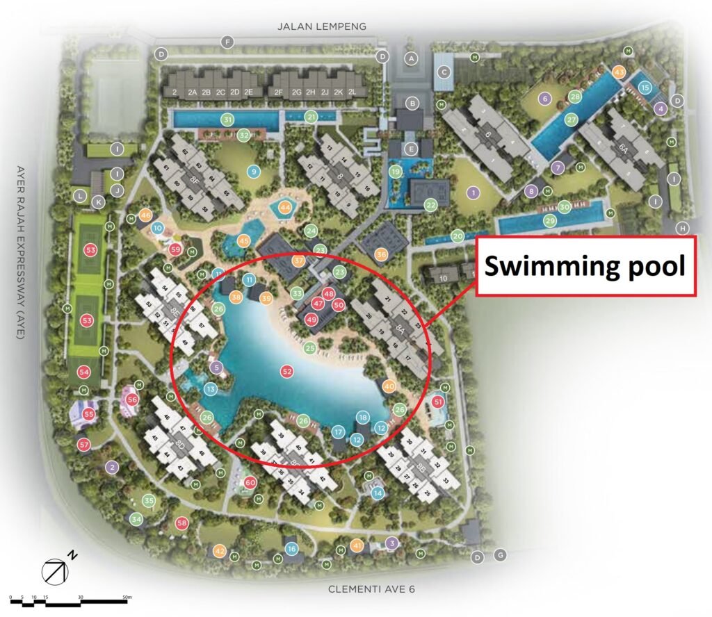 Condo block and site plan at Parc Clematis