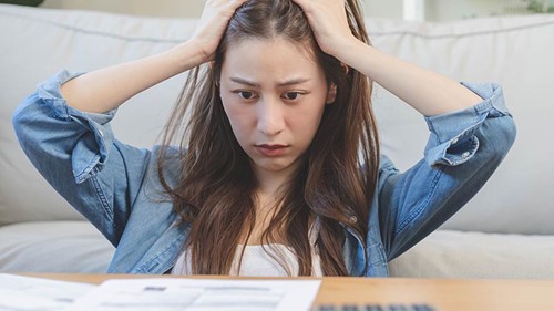 Lady looking stressed